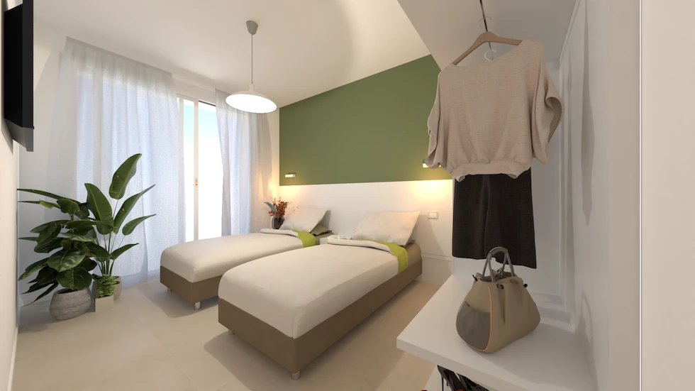 Camera elegante con letto matrimoniale